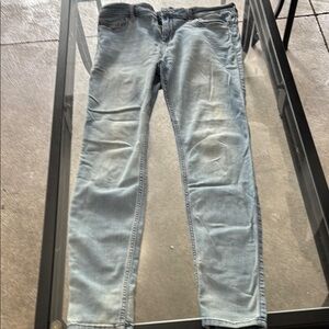 Hollister Blue Skinny Jeans with Vintage Distressed Look